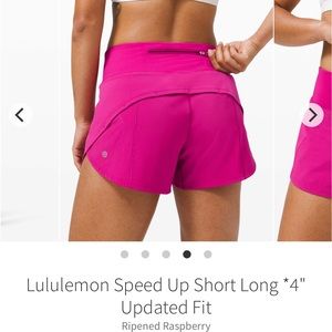 Lululemon - Speed Up Short 4” - Size 4